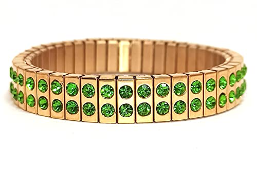 Handmade Luxury Gemstone Bracelet Peridot Anniversary Gift For Her Wedding Anniversary Bracelet For Wife 96Swaroski Crystal Peridot Gold Jewelry Hand Made Jewellery Ladies Bangle For New Mom 2Ct #TOP7