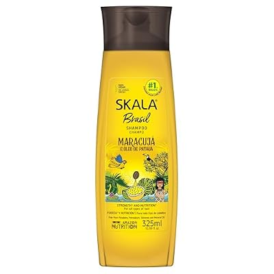 SKALA Maracuja & Oleo de Pataua Shampoo for All Hair Types, Vegan Hair Shampoo with Passion Fruit & Pataua Oil for Hydration Care & Strength Support, No Parabens or Silicones, 325 mL