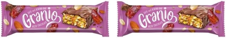 Hünnap Granio Hurmalı Bademli 40 gr Çikolata Kaplamalı Bar 2li paket