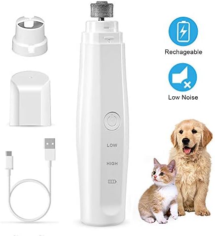 Dog Nail Grinder,Rechargeable Dog Nail Trimmer,Powerful Electric Pet Nail Grinder,Painless Paws Grooming for Small Medium Large Dogs Cats Birds Animals