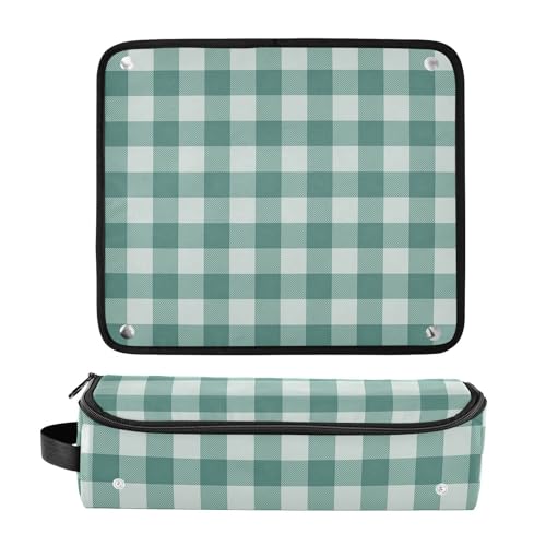 Bolso de viaje para herramientas de cabello Hot Hair Tools con tapete resistente al calor y protector contra el polvo, para planchas, rizadores y accesorios capilares con diseño botánico y gingham miniatura 3