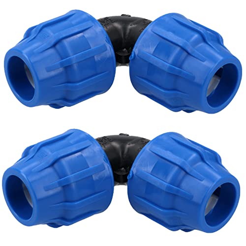 25 x 25mm MDPE codo 90 grados compresión acoplamiento conector 2PK