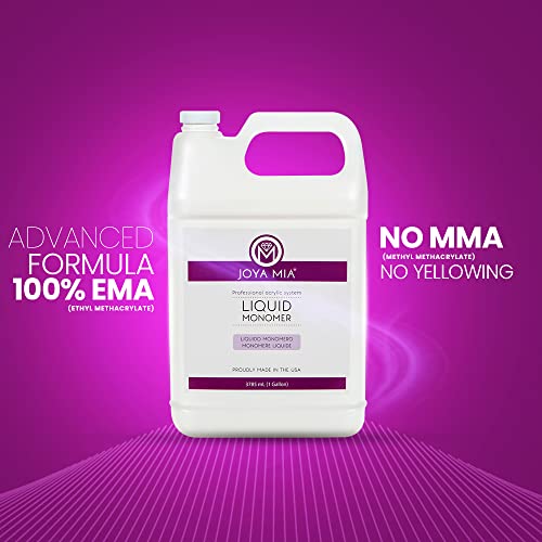 1 Gallon Liquid Monomer For Acrylic Powder By Joya Mia Professional Ema Monomer Acrylic Nail Liquid, Mma Free No Yellowing, Nail Liquid Formula For Acrylic Nail, Superior Adhesion Formula (1 Gallon) #TOP2