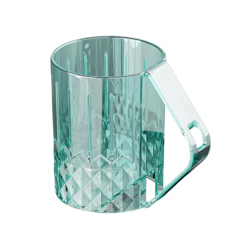 Vaso de enjuague bucal – Soporte para cepillo de dientes invertido de 300 ml, vaso de lavado de baño acrílico con mango de 45 grados | Vaso higiénico para apartamento, dormitorio, hotel, viajes
