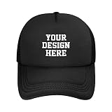 Custom Hats for Men Design Your Own Custom Logo Hats Classic Mens All Black Trucker Hat