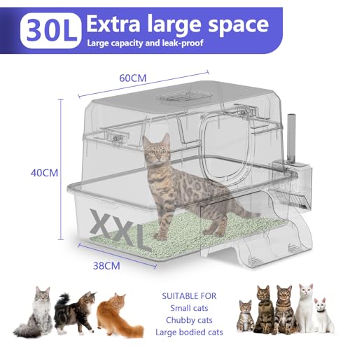 Arenero XXL de acero inoxidable para gatos grandes con paredes altas miniatura 2
