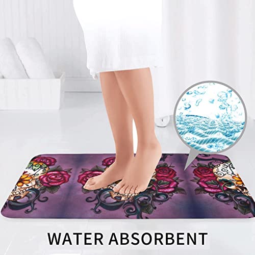 Teppichmatten mit Blumen-Totenkopf-Druck, Badematte, Badezimmerteppich, 3-teilig, + Konturteppich, Toilettendeckelbezug – Bild 7