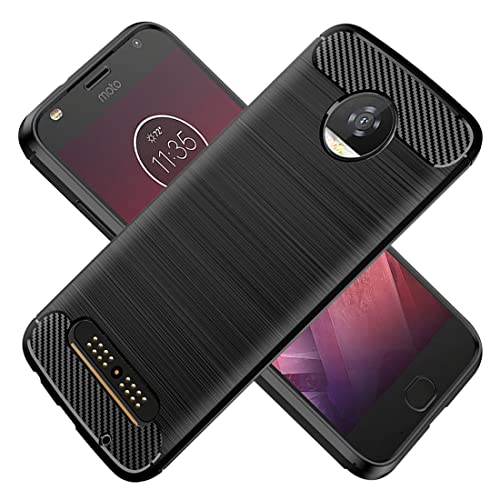 Coque Moto Z2 Play protection carbone noire et housse TPU souple Motorola Z2 Play XT1710
