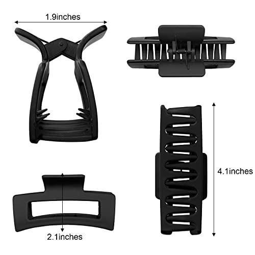 Owiizi Big Claw Clips For Thick Hair 4.1 Inch Matte Leopard Large Hair Clips Non-Slip Strong Hold Jumbo Claw Clips For Women Long Thick Curly Hair (4Packs) #TOP2