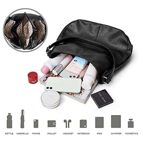 DOURR Women's Multi-pocket Shoulder Bag Fashion Vegan Leather Handbag Tote Purse4