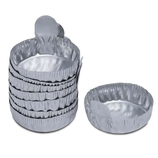 Cole-Parmer 28 mm Aluminum Crimpled-Walled Weighing Dishes with Tab, 8 ml, 500/Cs