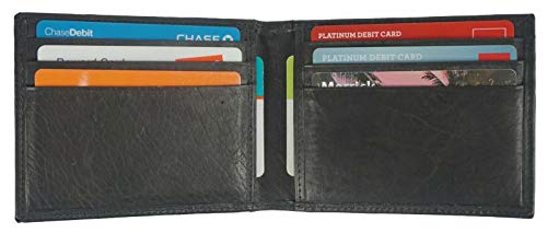 Genuine Leather Magnetic Money Spring Clip Horizontal Bifold Wallet Id Holder2
