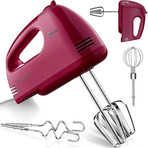 LILPARTNER Hand Mixer Electric, Ultra Power Kitchen Hand Mixer With 7-Speed & 5 Stainless Steel...