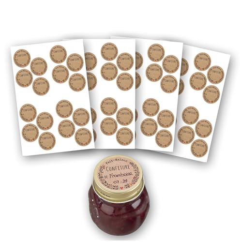 AVERY - Pochette de 64 étiquettes confitures fait maison - Ø47,5 mm