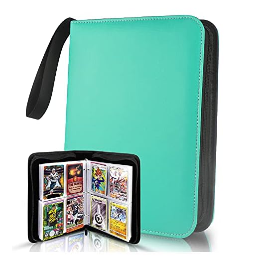 TONESPAC 400 Pockets Card Binder Carrying Holder Compatible with Trading Cards Binder, Coupon Organizer Baseball Card Sleeves, Sports Cards (Teal)