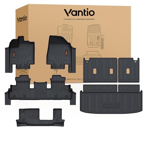 Image of Floor Mats for Nissan Pathfinder 2022-2025 2026(8 Seats), Anti-Slip Car Liners for Pathfinder SV /SL /Platinum with Trunk Cargo Liner, Backrest Protectors