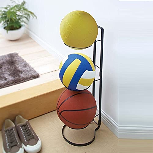 Basketball Ball Storage Rack, 3 Tier Cube Ball Storage Holder, Freestanding Garage Sport Equipment Organizer Innovative Indoor Removable Vertical Display Stand For Volleyball Football Basketball #TOP5