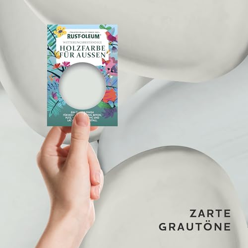 Rust-Oleum Holzfarbe Für Aussen Testerbox - Zarte Grautöne - Seidenglanz