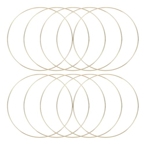MECCANIXITY - MECCANIXITY 10 Pcs Dream Catcher Rings,Metal Craft Hoops Floral Hoops 7.5 Inch Macrame Hoops Rings for DIY Crafts Wreath Making Supplies Plant Hangers,Gold