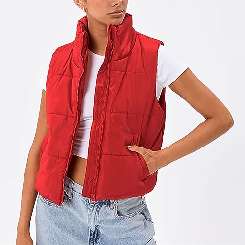 Gilet sans manches contre le froid doudoune légère femme rouge M - 4