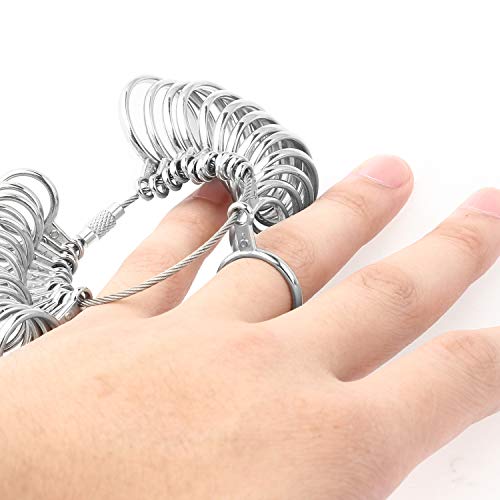 Ring Sizer - Finger Gauges Measuring Ring Tool 27 Pcs Size 1-13 With Half Size #TOP2