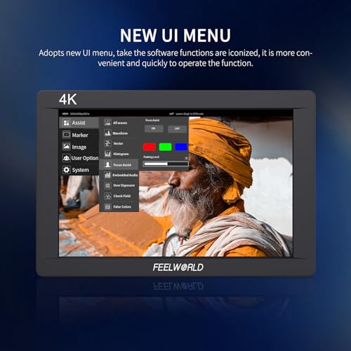 FEELWORLD FW703 7 Inch IPS 3G SDI 4K HDMI DSLR Monitor Full HD 1920x1200 On Camera Field Monitor with Histogram for Stabilizer Cameras Rig