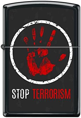 Personalizado Huella de mano Stop Terrorism reg Blk Matte