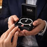 SAGA GIOIELLI® Damska bransoletka z granulatem samorodek młotkowanych ze stali różne wisiorki, 19 centimeters, Stal stopowa