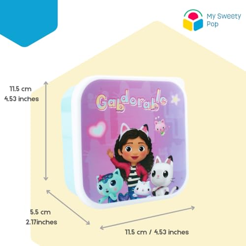 My sweety pop, Set of 3 snack boxes, lunch box, for children, nursery, kindergarten, school, holiday, meal - Image 4