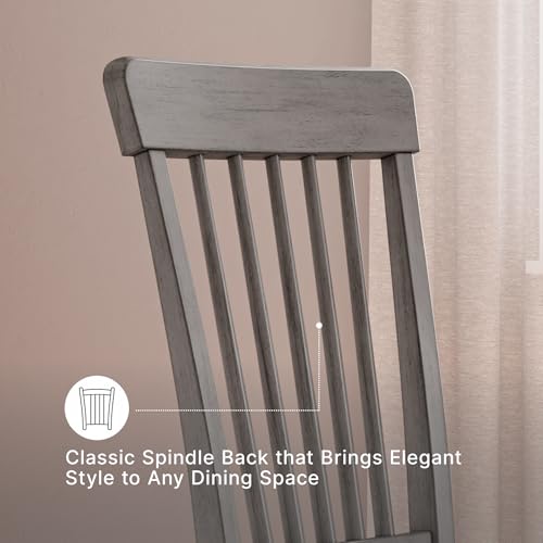 Image of Signature Design by Ashley Shullden Casual Dining Room Side Chair with Spindle Back, 2 Count, Gray