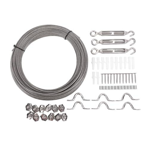 Câble Métallique de 2mm en Inox 50M Résistant pour Treillis de Jardin