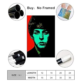jiandan Paul McCartney Poster sur toile et décoration murale 50 x 75 cm - Les Beatles, Paul McCartney, John Lennon, RIngo Starr, George Harrison jiandan Paul McCartney Poster sur toile et décoration murale 50 x 75 cm – Image 2