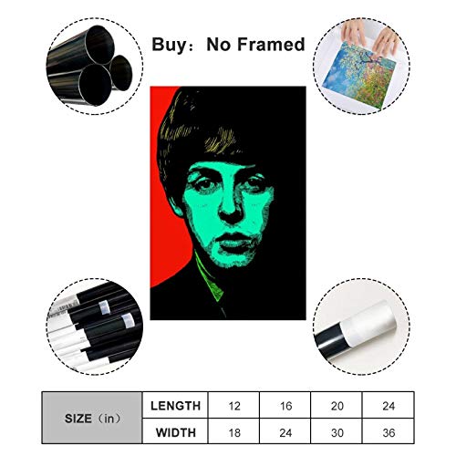 jiandan Paul McCartney Poster sur toile et décoration murale 50 x 75 cm - Les Beatles, Paul McCartney, John Lennon, RIngo Starr, George Harrison jiandan Paul McCartney Poster sur toile et décoration murale 50 x 75 cm – Image 3
