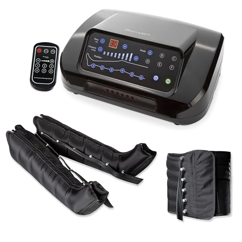 Dinamicamed ® PRO 6.0 Classic Pressotherapie Professionnelle Drainage Lymphatique 6 Chambres à Air - Appareil de Massage 6 Programmes de Massage, 2 Bottes de Pressothérapie XL et Ceinture Abdominale