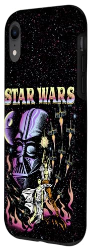 Coque iPhone XR Star Wars Group Shot design néon rétro pop pour smartphone - 2