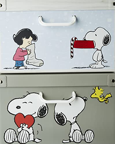 2er-Set Aufbewahrungsbox mit Deckel für Kleidung und Wäsche, Snoopy mix Gross Karton Kleiderschrankboxen, saisonaler Wechsel, Geschenkboxen 50x39x24 cm