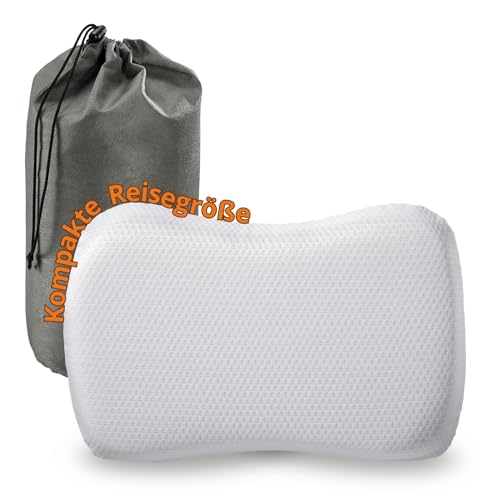 sleepling Nackenkissen 50 x 35 x 12 cm, orthopädisches Kissen, Memory Foam Visco Kopfkissen mit Travel Bag für Reisen, ergonomisches Nackenstützkissen für Allergiker, Made in EU, Waschbar, weiß sleepling Nackenkissen 50 x 35 x 12 cm, orthopädisches Kissen, Memory Foam Visco Kopfkissen mit Travel Bag für Reisen, ergonomisches Nackenstützkissen für Allergiker, Made in EU, Waschbar, weiß