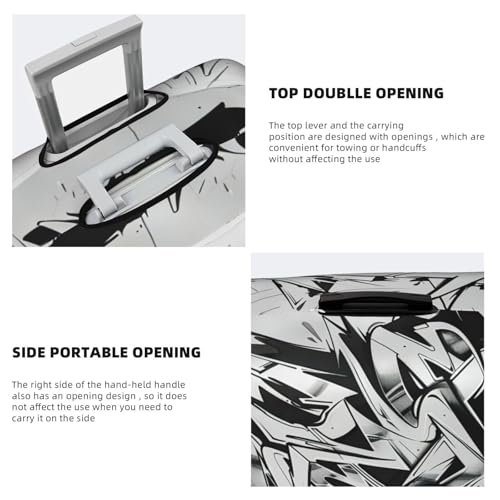 Housse polyester lavable blanche motif graffiti S pour protection efficace - 4