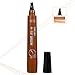 Vtrem Crayon à Sourcils 3D Tatouage Crayon Liquide Crayon Sourcils Microblading avec 4 conseils Imperméable à l'eau & Longue Durée Stylo de Sourcil pour Maquillage Naturel Professionnel [Brun Clair]