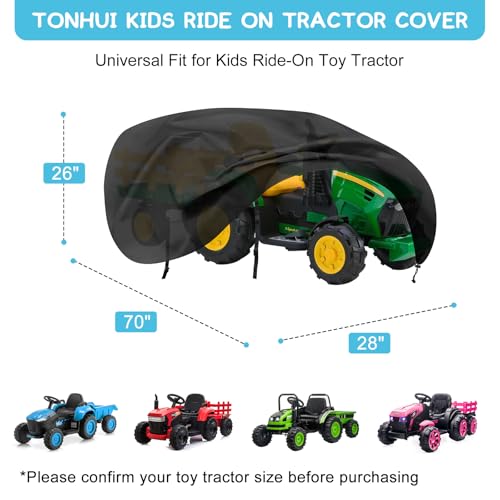 Image of Kids Ride On Toy Tractor Cover, 70 inch x 28 inch x 26 inch Outdoor Waterproof Cover