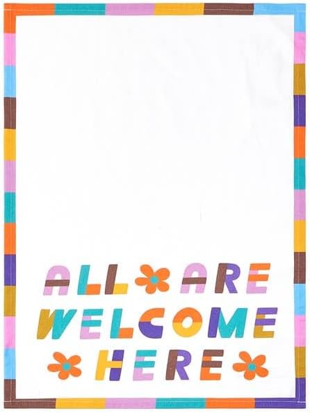 Peking Handicraft All Welcome Kitchen Towel, 25-Inch, Cotton, Multicolor
