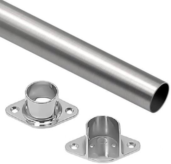 H750 (HD) Premium 1-1/16” Inch Diameter Round Closet Rod with End Support Hardware. (Chrome Finish, (CCTS) 24" to 36" Space)