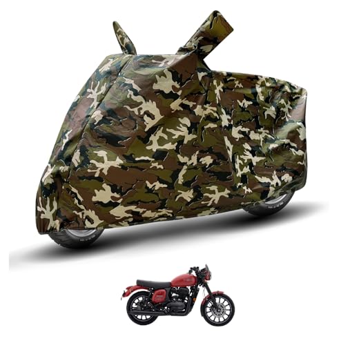 Image of Auto Hub Waterproof Bike Cover Compatible with Jawa 42 Dustproof, UV Protection Two Wheeler Bike Jawa 42 Cover - Army Print