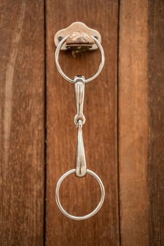 Equinate Wassertrense Edelstahl 18mm einfach gebrochen 14,5cm - Anatomisch geformtes maulfreundliches Gebiss mit sanfter Einwirkung - Lasergravierte Größenangabe