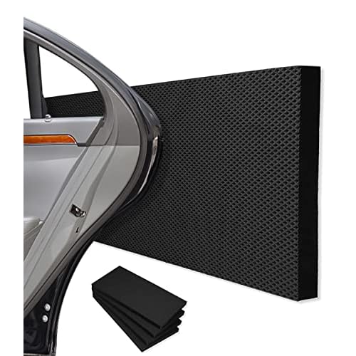 4 Protectores Pared de Garaje Autoadhesivos, 40 x 20 x 2cm para Columnas, Puertas de Coche y Parachoques, Protección contra Impactos, Negro