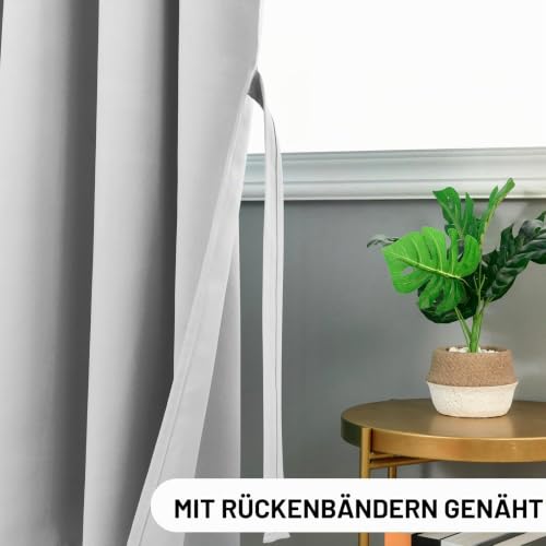 DWCN Raumteiler Vorhang Blickdicht Breite Gardinen Kräuselband Schienen – Ansicht 3