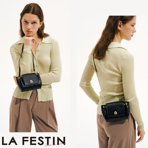 LAFESTIN Small Quilted Crossbody Bags For Women With Chain Strap, Trendy Shoulder Bag Soft Clutch Womens Crossbody Handbags2