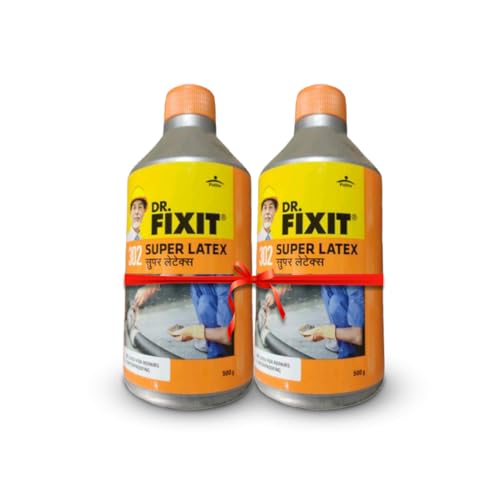 Image of DR. FIXIT 302 SBR Latex Super SBR For Waterproofing & Repairs for Roofs, Terraces, Bathrooms, Toilets - 500 gm, (Grey) (1Pc), Bonds strongly to concrete, masonry, stone work pack of 2
