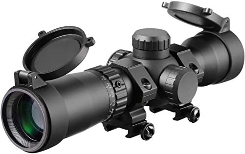 MA3TY 1.5-5×32 Crossbow Scope, 20-100 Yards Ballistic Reticle, Second Focal Plane,300-425 FPS Speed Adjustment,2 Retical Illuminated Compact Optics, W/Rings MA3TY 1.5-5×32 Crossbow Scope, 20-100 Yards Ballistic Reticle, Second Focal Plane,300-425 FPS Speed Adjustment,2 Retical Illuminated Compact Optics, W/Rings