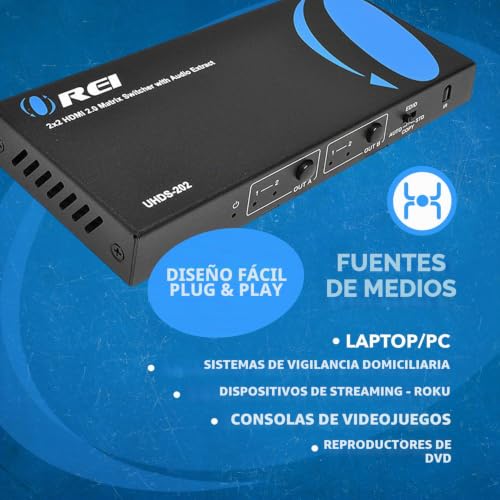 Matrix HDMI Switch 2x2 para Evitar Cambiar Cables entre TV y Proyector 4